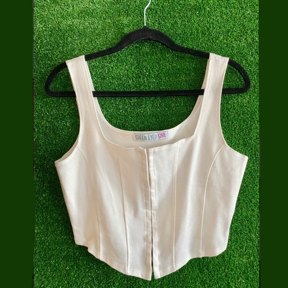 White corset styled Crop-top